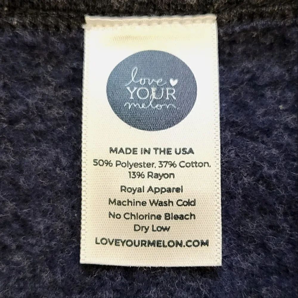Love Your Melon Heathered Speckled Blue Raglan Sleeve Sweatshirt Size L - Picture 6 of 8